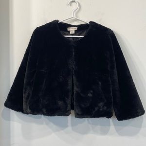 Ariat Faux Fur Short Coat/ Cropped Black size S